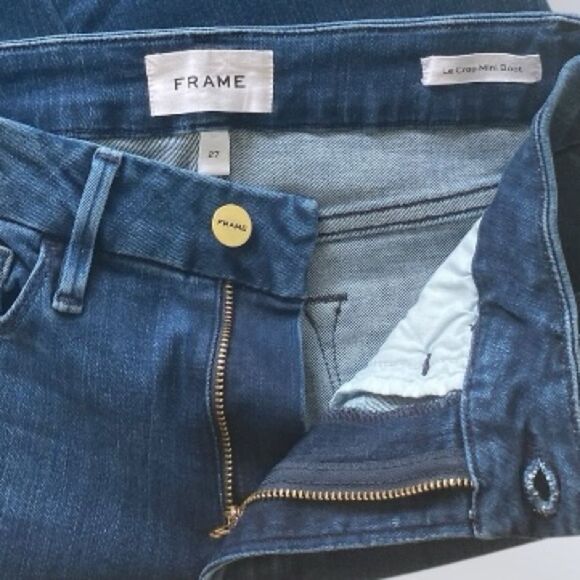 FRAME Jeans Le Crop Mini Boot Raw Hem in Edgewater Wash Blue Size 27 - Picture 7 of 9